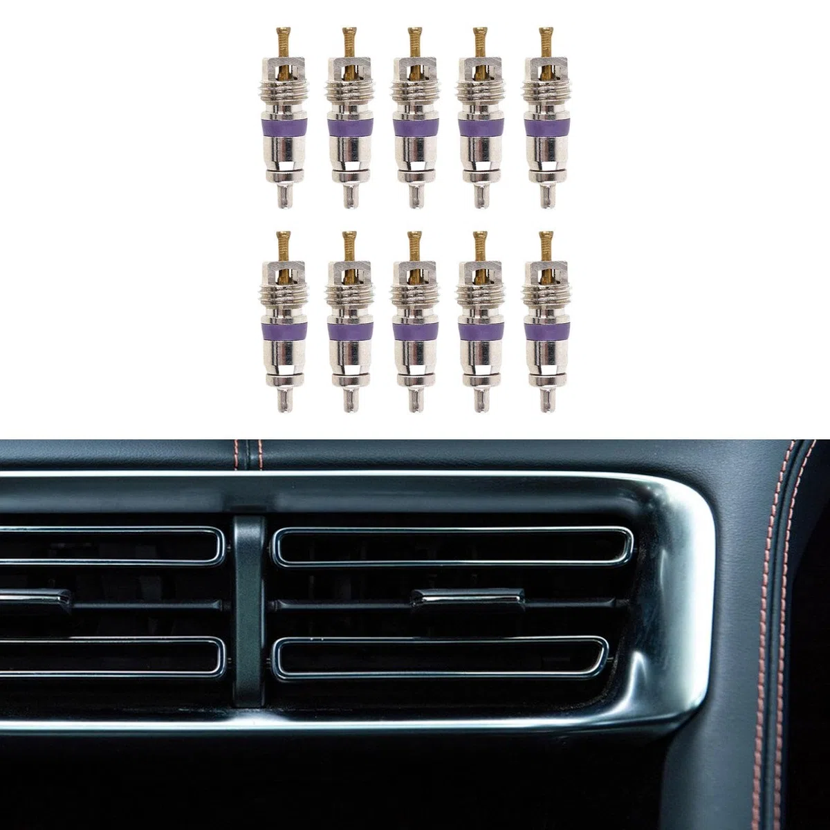 Kit de 10 Piezas de Núcleo de Válvula de Aire Acondicionado, Componentes, Kit de Reparación de Aire Acondicionado de Coche