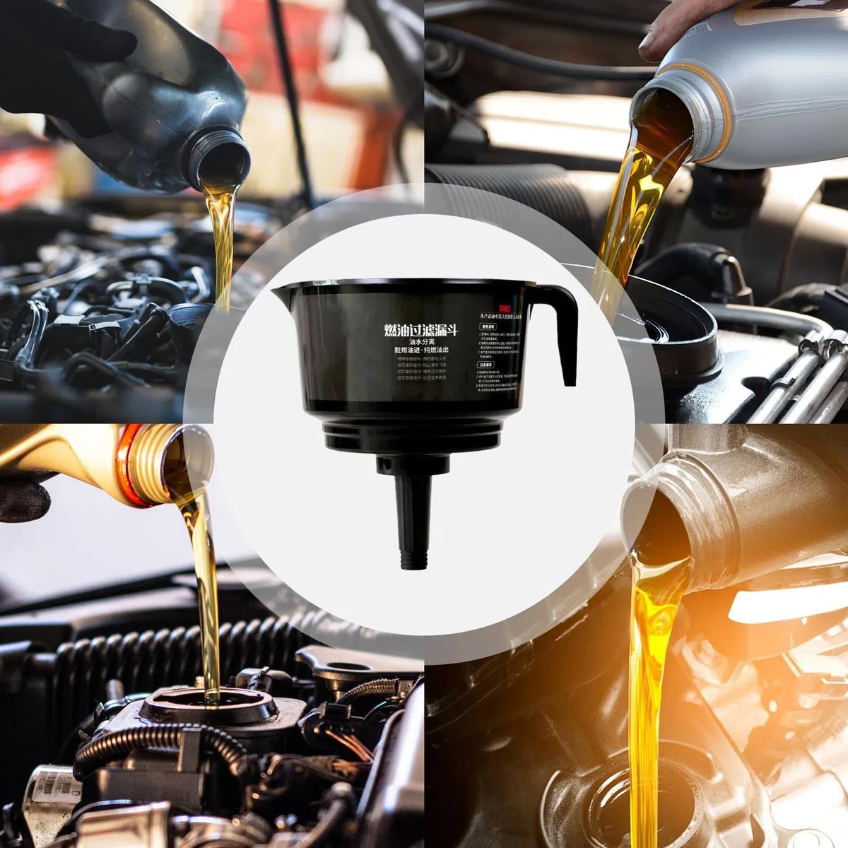 Separador de Agua y para Coche - Embudo Filtro Separador De Y Agua Para Coches,Herramientas de Filtrado y Accesorios Automoción Mantenimiento Diario Repostaje Conductores Hombre Vehículo
