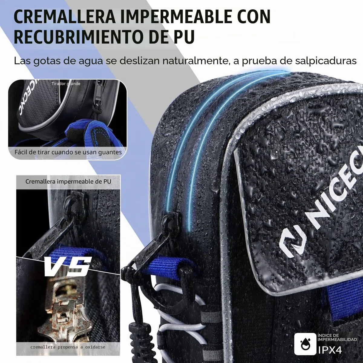 NICECNC Raptor 700 Fender Bag ATV Bolsa de Almacenamiento de Herramientas de Tela de PVC Bolsa de Almacenamiento de Herramientas Tira Reflectante Resistente al Agua Cremallera Compatible with Yamaha