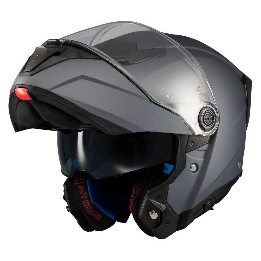 MT Helmets Atom 2 SV, Casco moto Modular Flip-Up, Visor Solar Retráctil, Interior Lavable, Preparado Intercomunicador UCS, Bloqueo frontal, Visor con posición Ventilación, Homologado ECE 22.06 & DOT