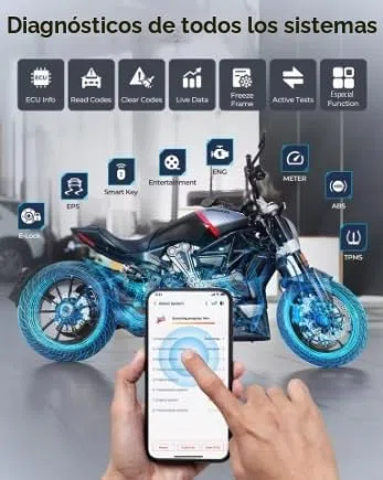 TOP-DON TopScan Moto Coche Escanear Auto Motocicleta Herramientas de Diagnóstico Motor OBD2 Herramienta Profesional Universal