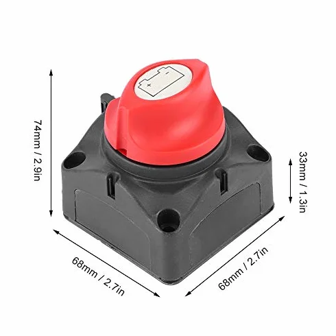 Fydun Interruptor De Batería 12V 600A Impermeable Aislador De Energía De Batería Interruptor De Desconexión Principal De Corte De Dos Niveles Para RV Yacht Boat Car