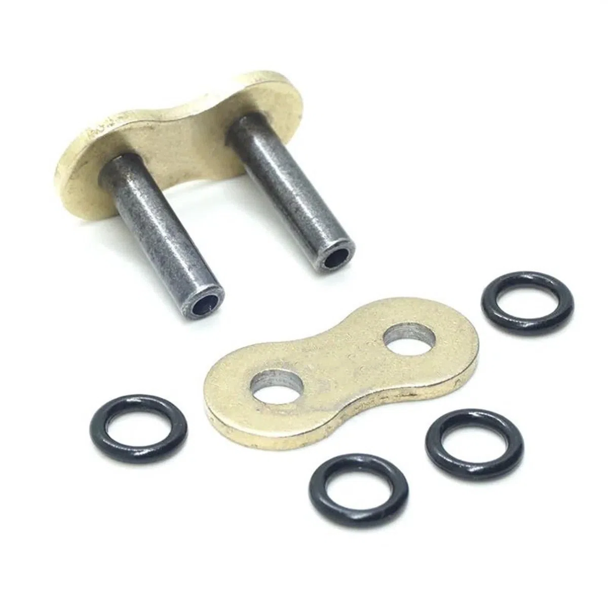 Cadena Moto Conector de clip con remache dorado para cadena de transmisión de motocicleta, junta tórica, enlace principal, apto para modelos 428, 520, 525, 530,(520H Rivet)