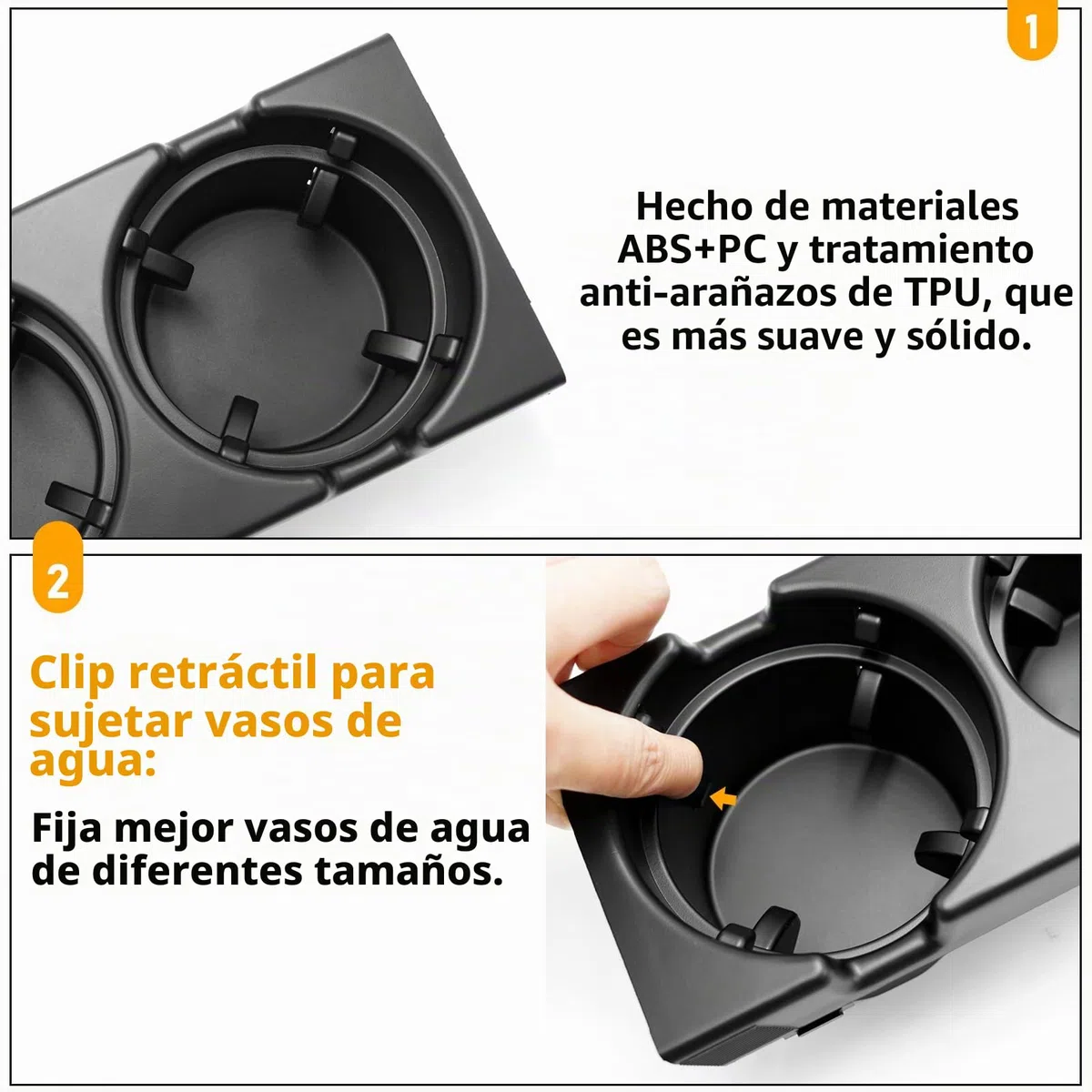 TTCR-II Compatible con Portavasos Coche BMW Serie 3 E46 1997-2006 Soporte Bebidas para Consola Central 3er 316i 318i 318d 320i 320d 323i 325i 325xi 328i 330i 330xi M3 (51168217953)-Negro