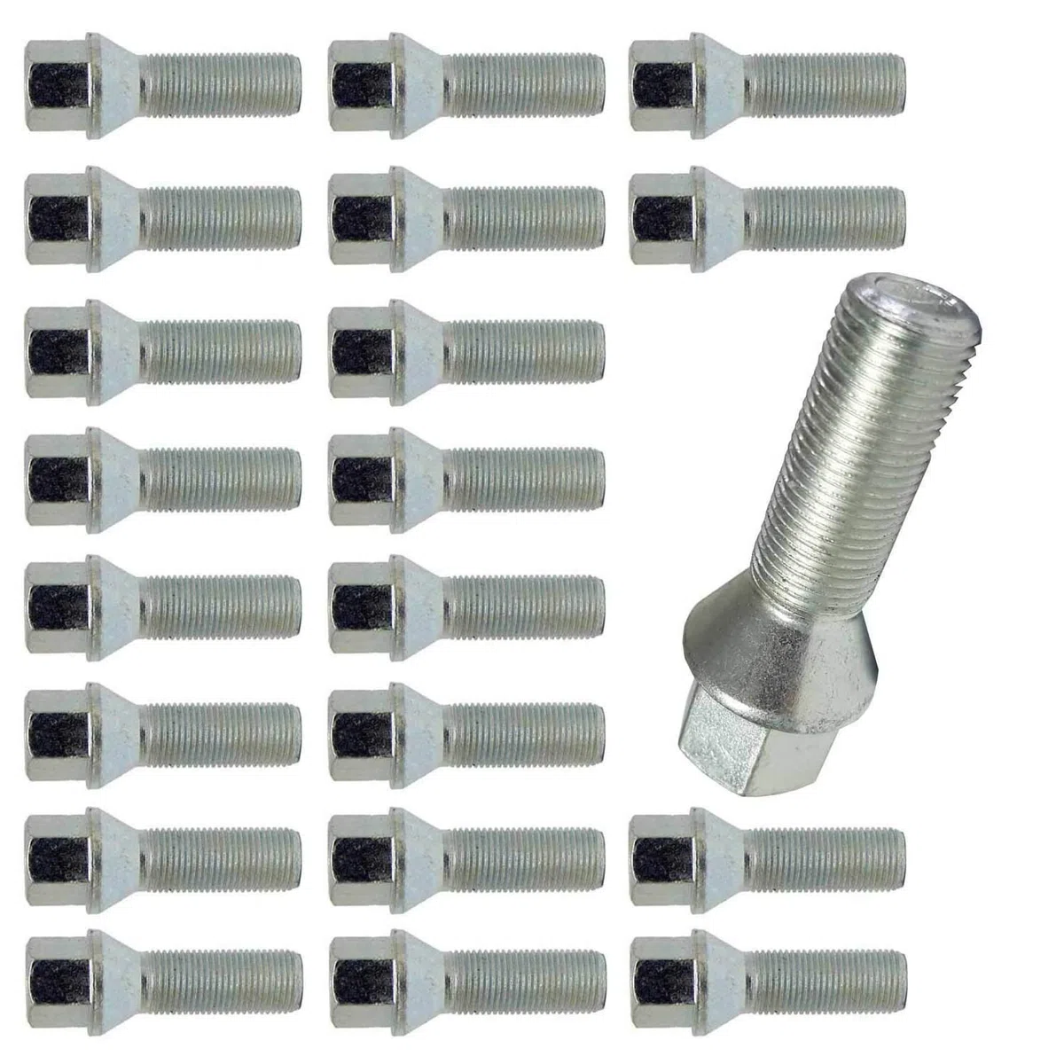 20 Tornillos de Rueda, Pernos, para varios modelos de coche, 12 x 1,5, 28 mm de Longitud