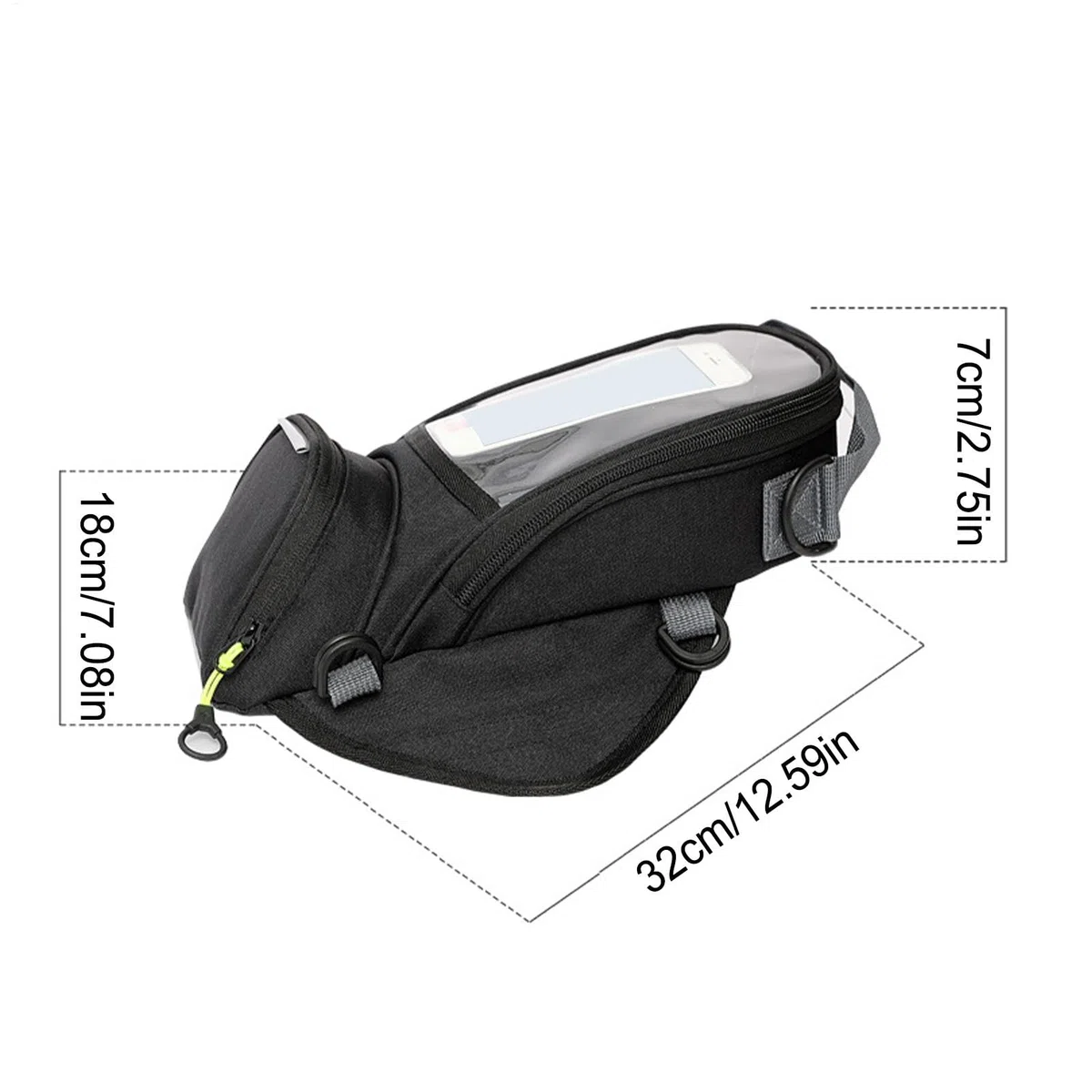 Bolsa de depósito para moto - Soporte magnético y correa impermeable | Bolsa de tanque duradera con bolsillo transparente para teléfono, gran capacidad para, aventura y bicicletas deportivas