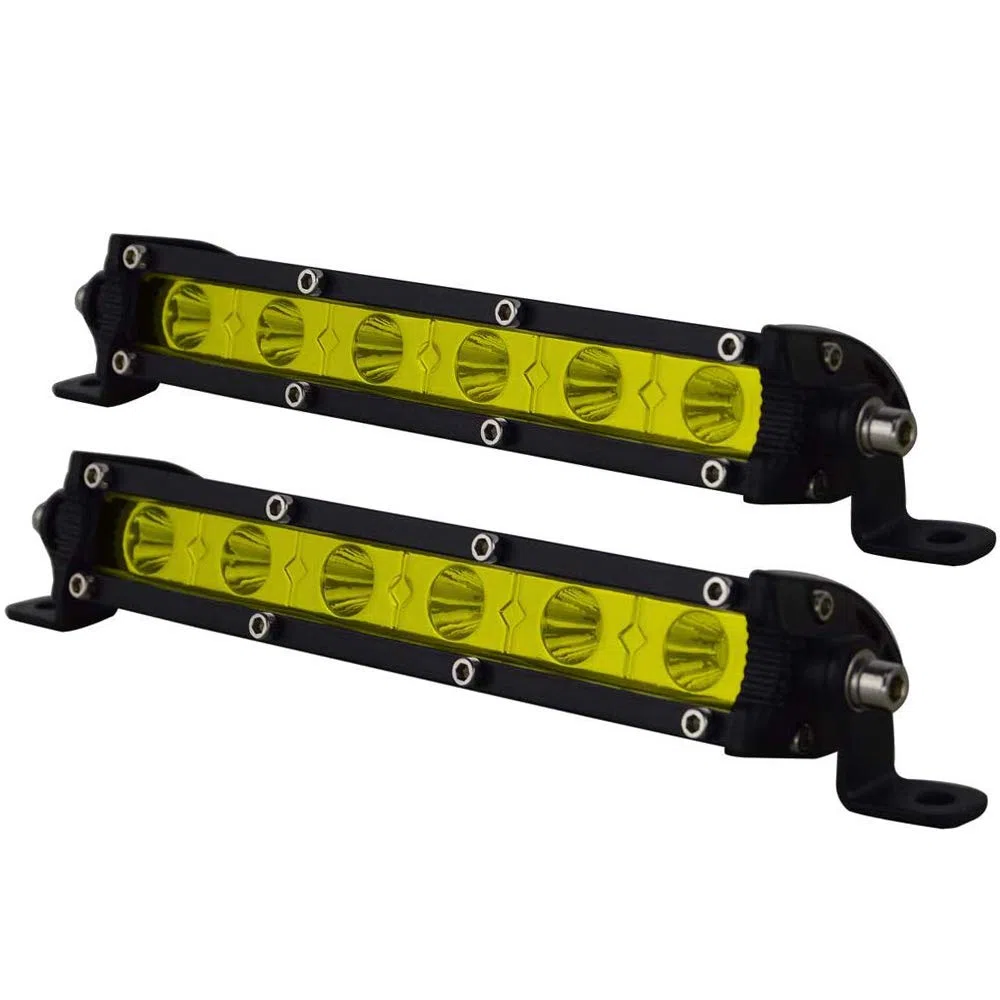 Willpower 2pc 18cm 30W Focos Led Tractor Amarillas Faros Led Trabajo 12V 24V IP67 Impermeable Haz de Inundación Luz de Niebla 6000K Barra Led Coche 4x4 Vehículo Camión Off-Road Barco ATV UTV SUV