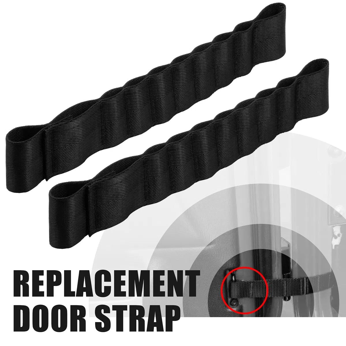 VOFONO 2 Correas de Repuesto de Nailon para Puerta de Coche, Resistentes y Resistentes, Ajustables y Resistentes para cinturón de Seguridad, Carga de 453,6 kg, Apto para Jeep Wrangler TJ JK JL CJ JKU