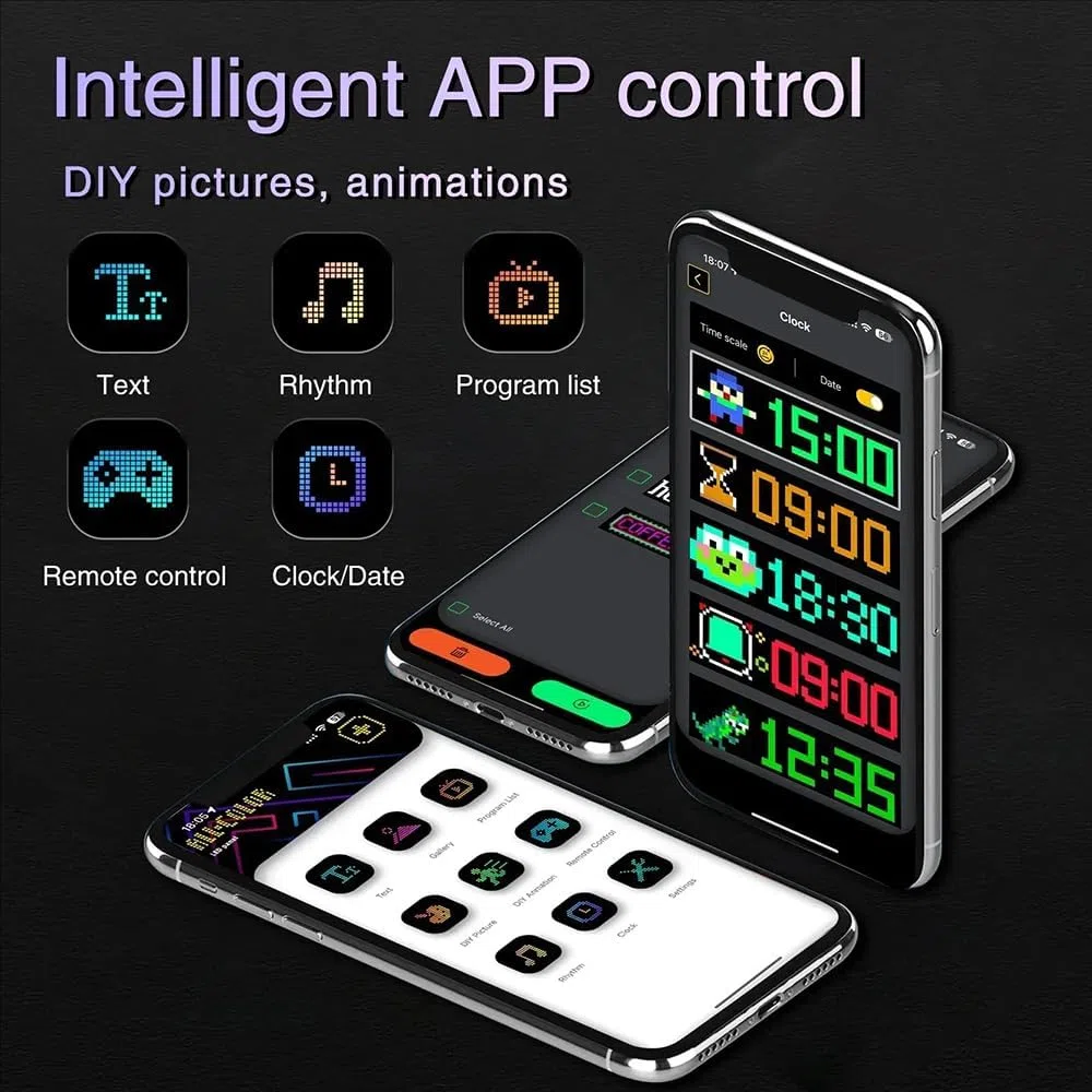 letrero led programable,pantalla led publicidad exterior,Pantalla flexible LED programable,92 mm x 374 mm,Luz ojo de diablo para coches y camiones,Con control por app y mando a distancia