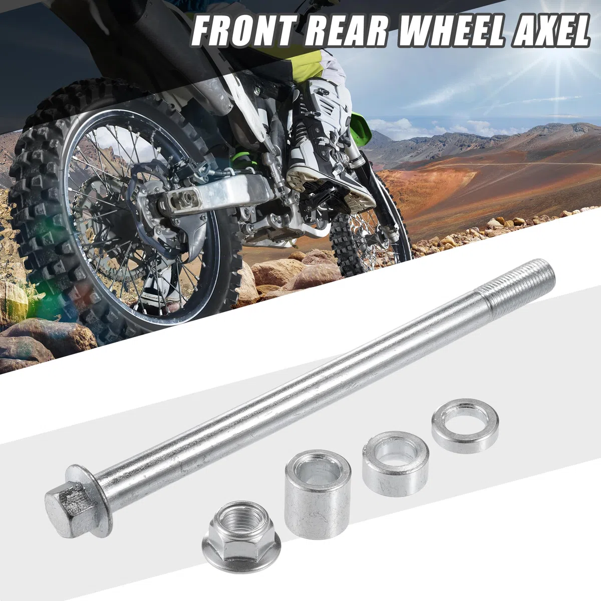 A ABSOPRO Eje delantero Y Trasero de ATV con Casquillo y Tornillo M12 de 170 mm