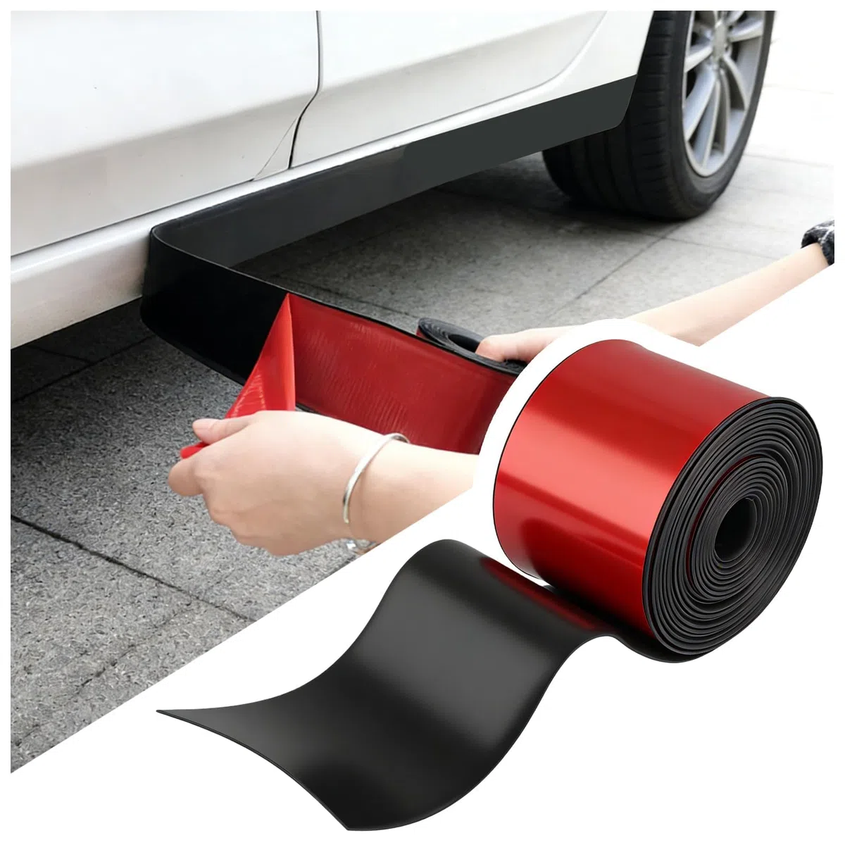 Faldones Laterales para Citroen Berlingo 2008-2018, Taloneras Flexibles Coche Tiras Decorativas Protector de Carrocería Antirrayas Goma de Premium
