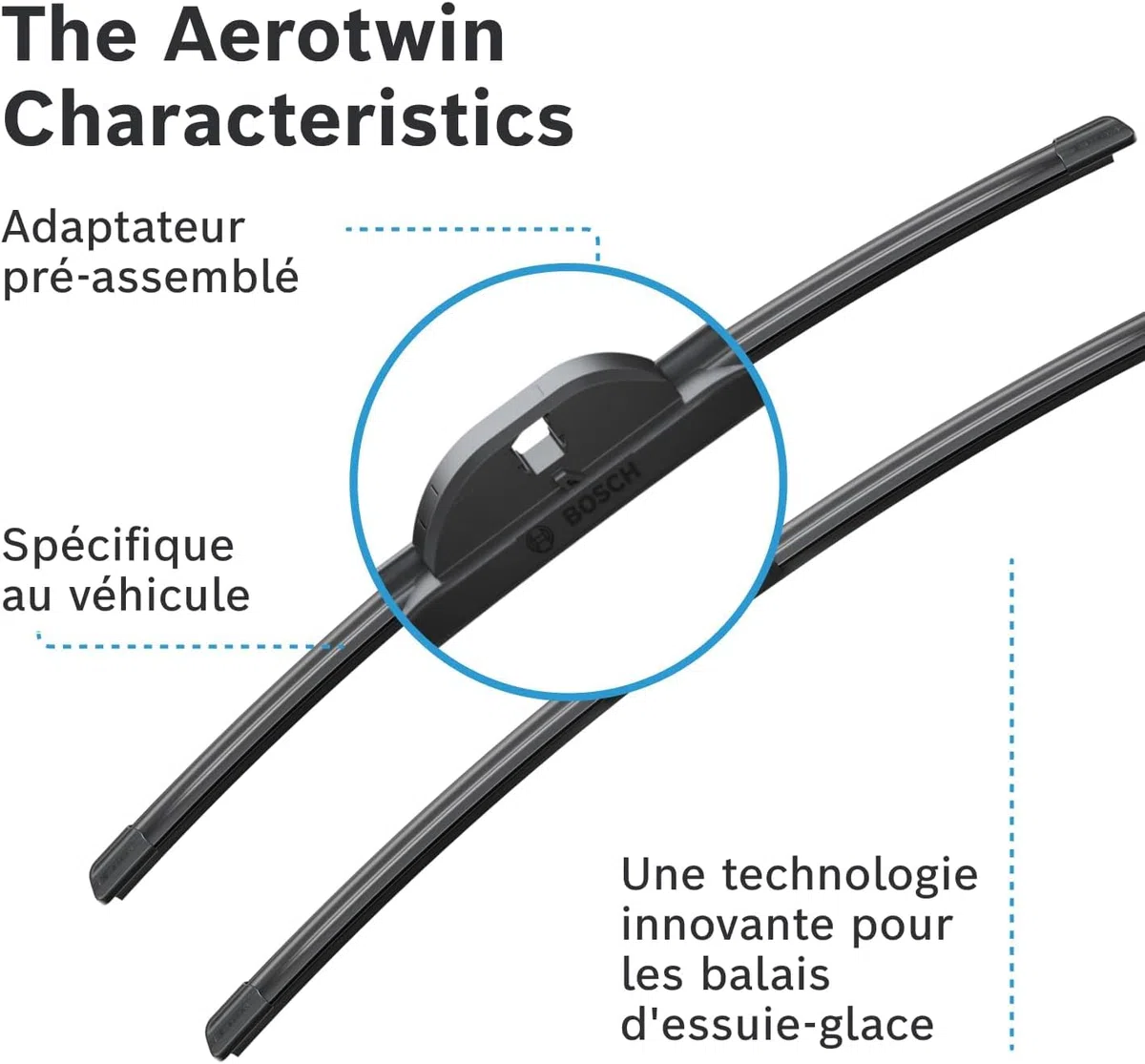 Bosch Aerotwin eA 933 S Limpiaparabrisas Frontal - Set de 2 Escobillas de Recambio para más Seguridad al Conducir, con Adaptador Multi-Clip Premontado, 55 cm / 55 cm, Embalaje Fino y Compacto