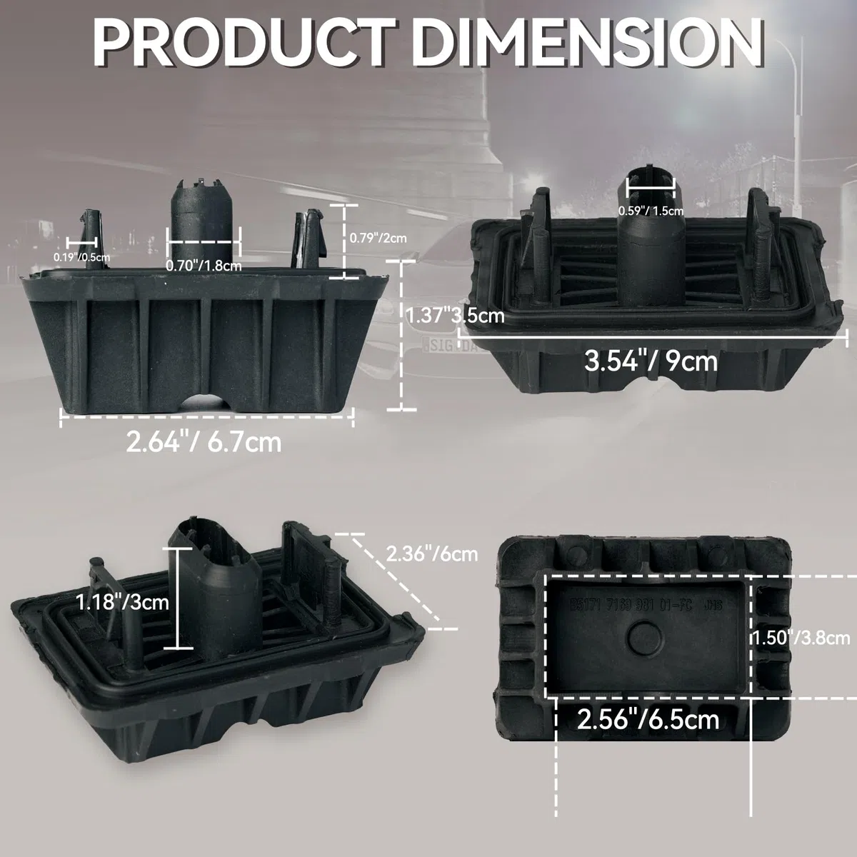 AUTOXBERT Adaptador de soporte para gato, almohadilla de goma, elevador hidráulico, bloque de goma, almohadilla de soporte para gato para BMW E81 E82 E87 E90 E91 E60 E61 F10 X1 E84 51717237195 (4