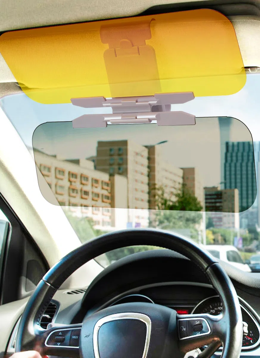 Visera Antideslumbrante 2 en 1 Visera HD para Automóvil para Conducción Diurna y Nocturna Visera para Automóvil Bloqueador Solar Parasol Ajustable para Automóvil y Extensor de