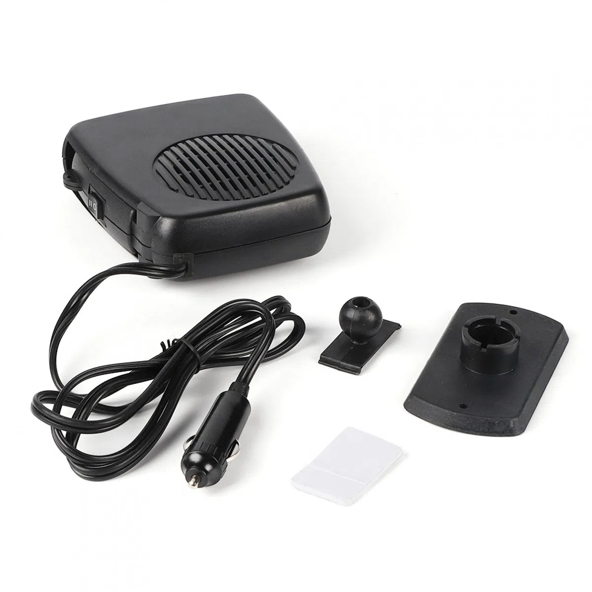 Calentador de coche Aramox, 12V 150W Calentador de coche Estufa de calefacción eléctrica Refrigeración integrada Descongelar ABS Negro