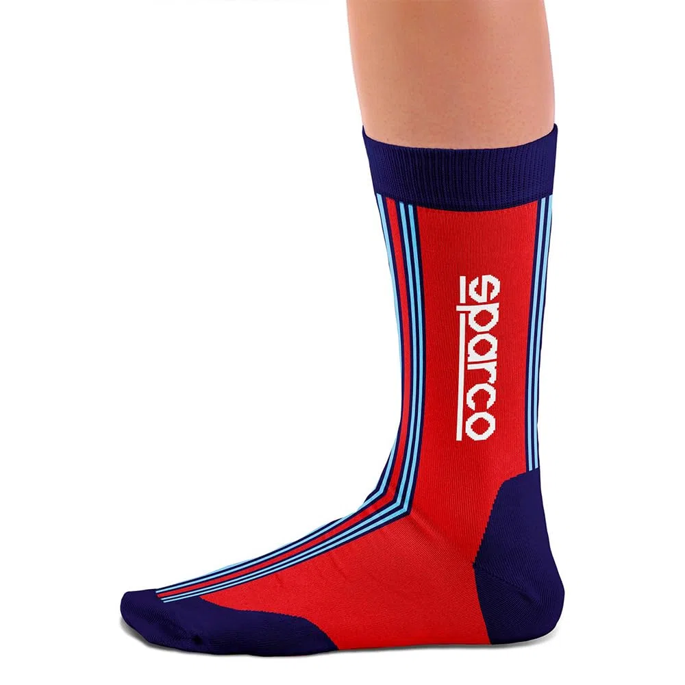 Calcetines Sparco Diseño Martini-R Talla 41-46 Rojo/Azul Marino