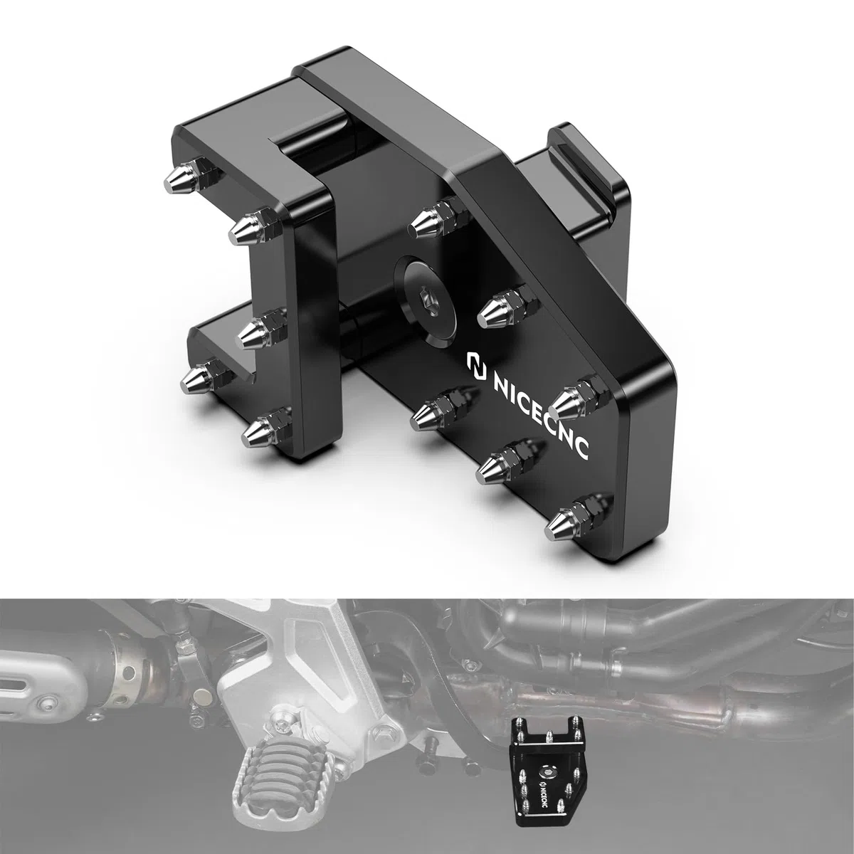 NICECNC Pedal de Freno DualControl Negro Compatible with Yamaha Tenere 700/XTZ700 2019-2024, Tenere 700 Rally Edition 2020-2024, Tenere 700 World Raid 2022-2024