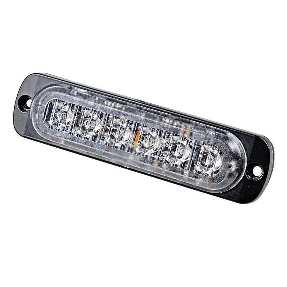 Ricoy - Barra ultrafina de luz de emergencia con 6 LED amarillas. 12-24 V. Para coche, barco, remolque, caravana