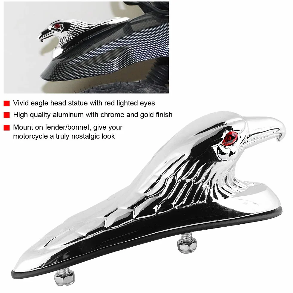 EBTOOLS para águila guardabarros delantero cabeza de águila motocicleta guardabarros delantero tapa cabeza águila universal guardabarros delantero motocicleta decoración adorno cabeza águila estatua