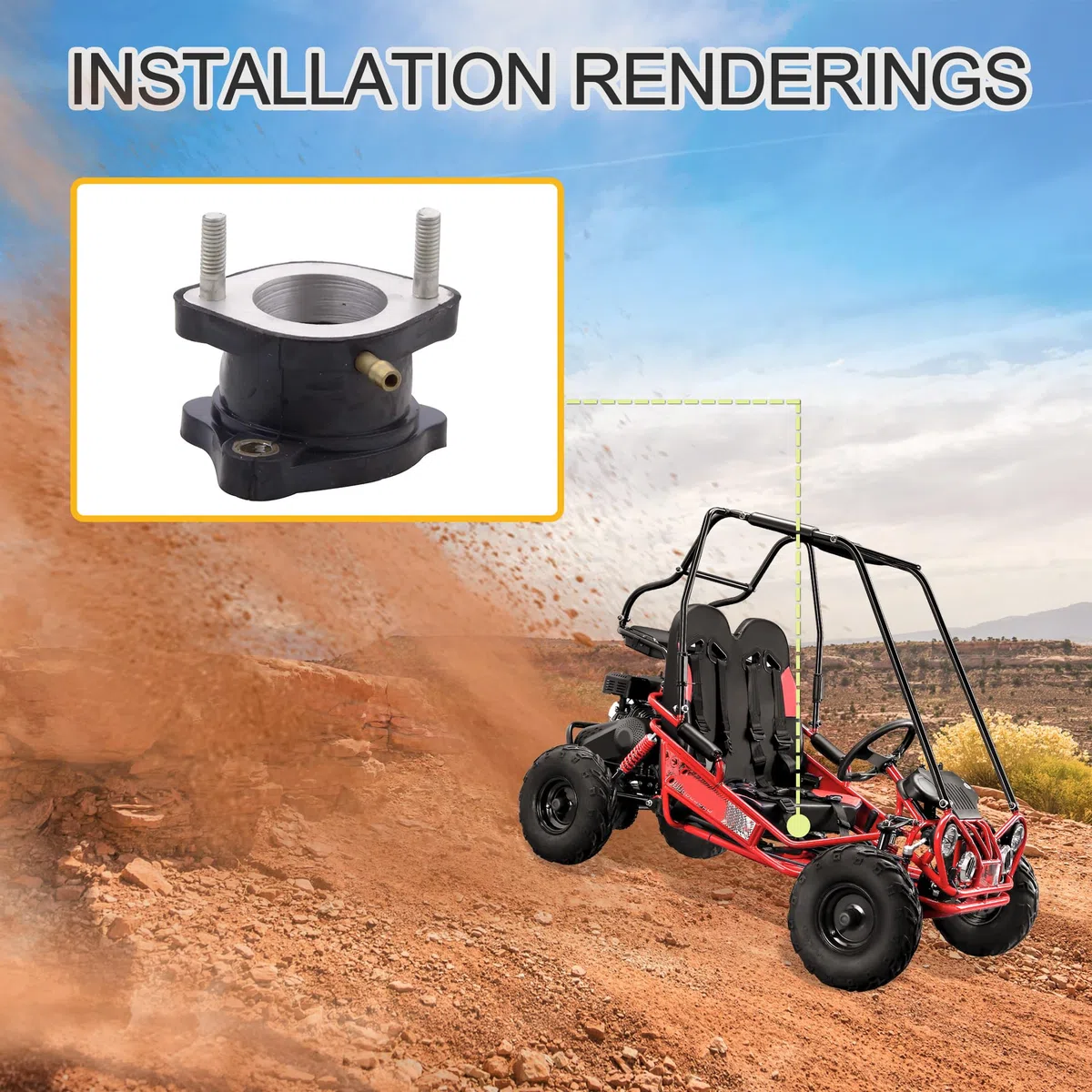 GOOFIT El Tubo de admisión de 30 mm es Adecuado reemplazo para Karting Todoterreno CG 250cc ATV