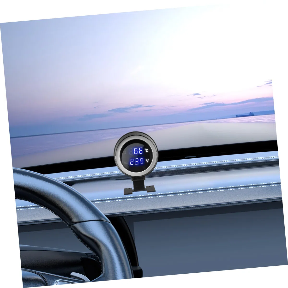 Medidor Digital De Temperatura Del Agua Y Voltímetro Para Coche Y Moto Pantalla Led Redonda Compacta Con Alarma Kit De Instalación Fácil Para Monitoreo De Motor Y Refrigerante