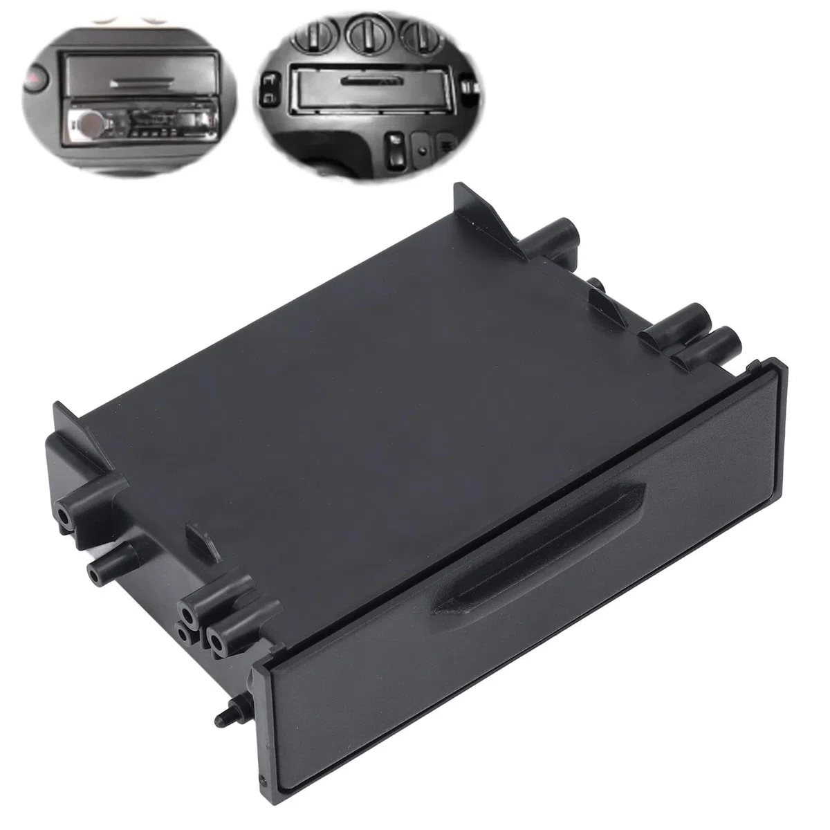 Caja de Almacenamiento de Radio para Automóvil, 1DIN Premium ABS Multi Aplicación Organizador Interno Negro Caja de Almacenamiento Estéreo para Automóvil Reemplazo Universal para