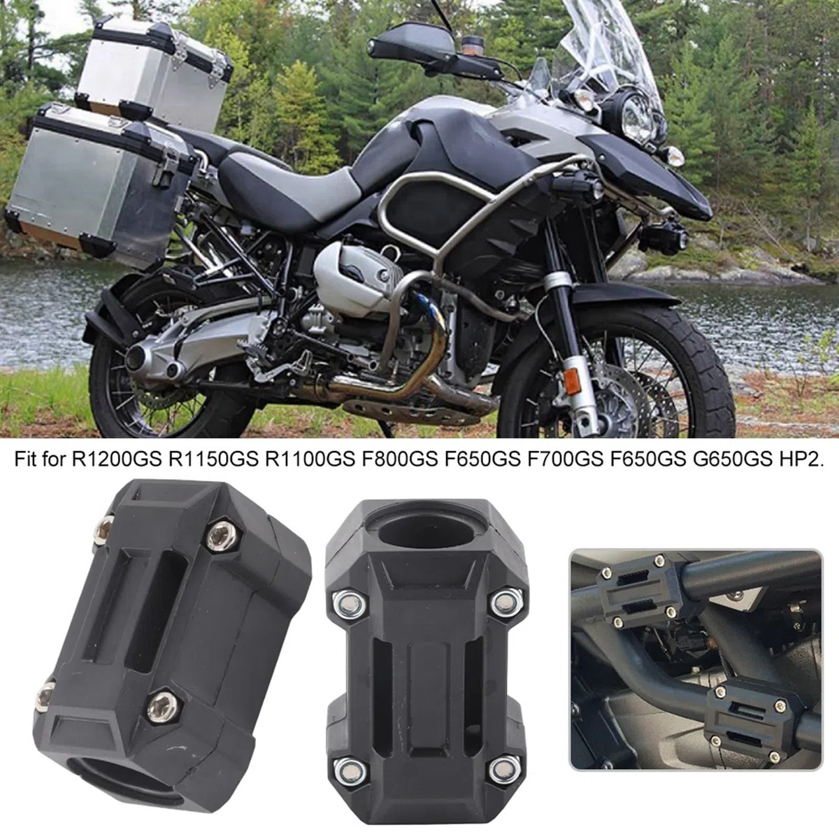 2 Pares de Protectores de Motor de Bloques de Parachoques de Motocicleta, Decoración de Protección de Bloque de Motor 3 22/25/28mm Apto para R1200GS R1150GS
