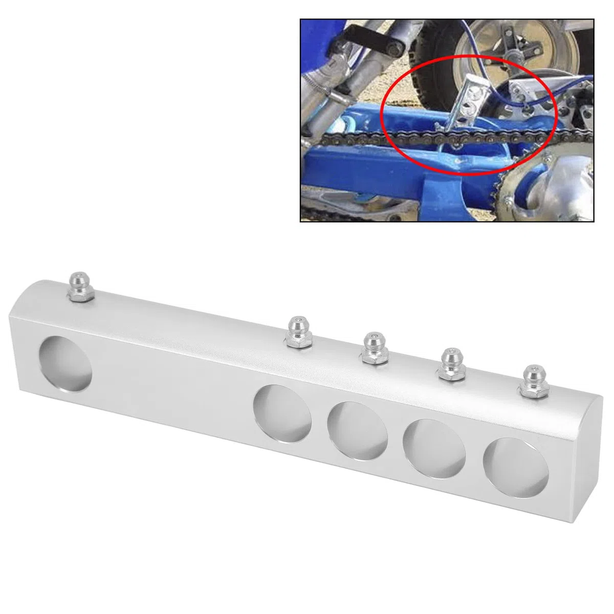 Generic Kit de Carga de la Rueda Trasera del ATV, Profesionalmente Precisamente Fácil de Instalar, Blockdes, Kit de Reducción Trasera Ajustable para Banshee 350 (SILVER)