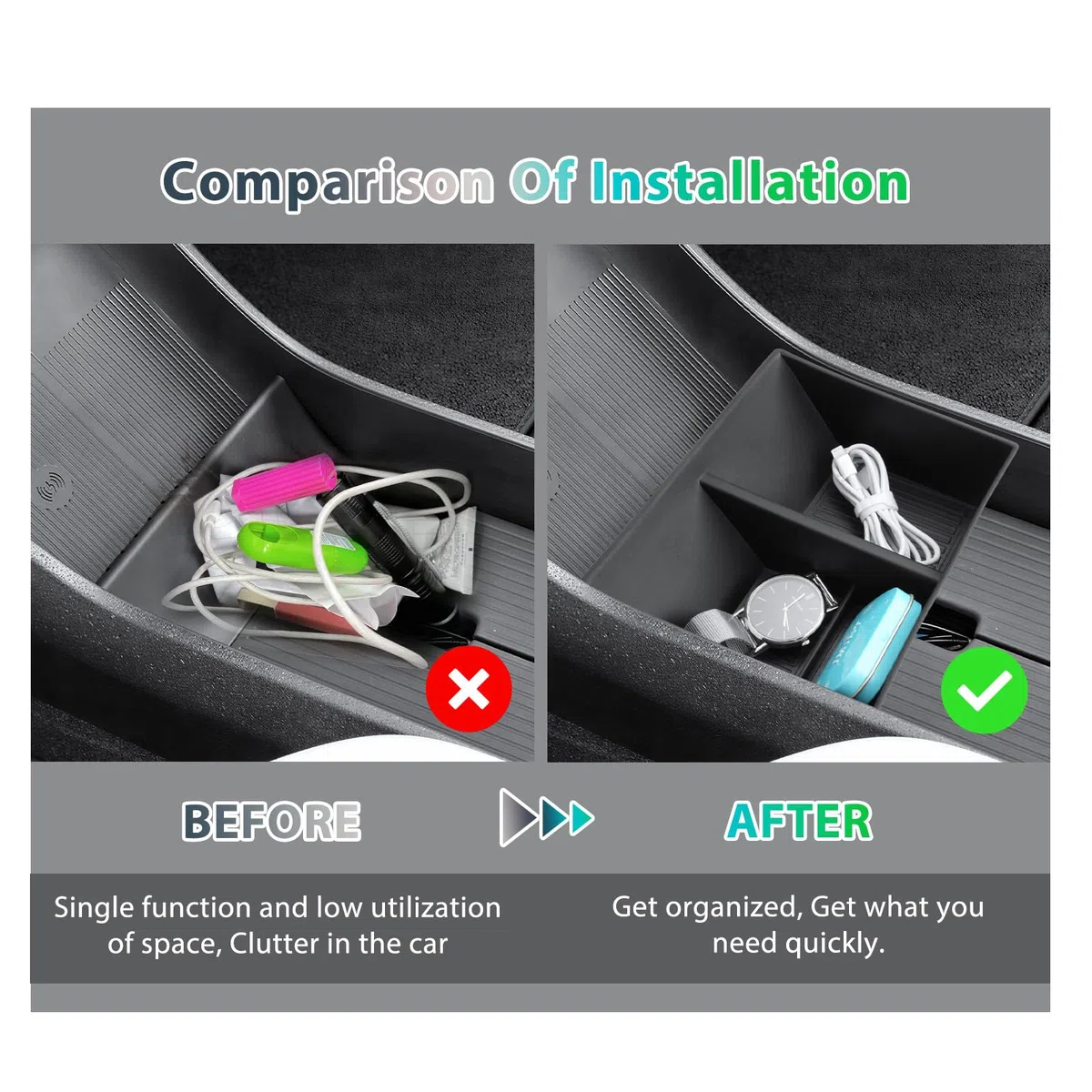 GAFAT Compatible con Volvo EX30 2026 2025 2024 caja de almacenamiento de la consola central, organizador de estantes inferiores para accesorios EX 30, hecho de goma TPE, antideslizante con 4