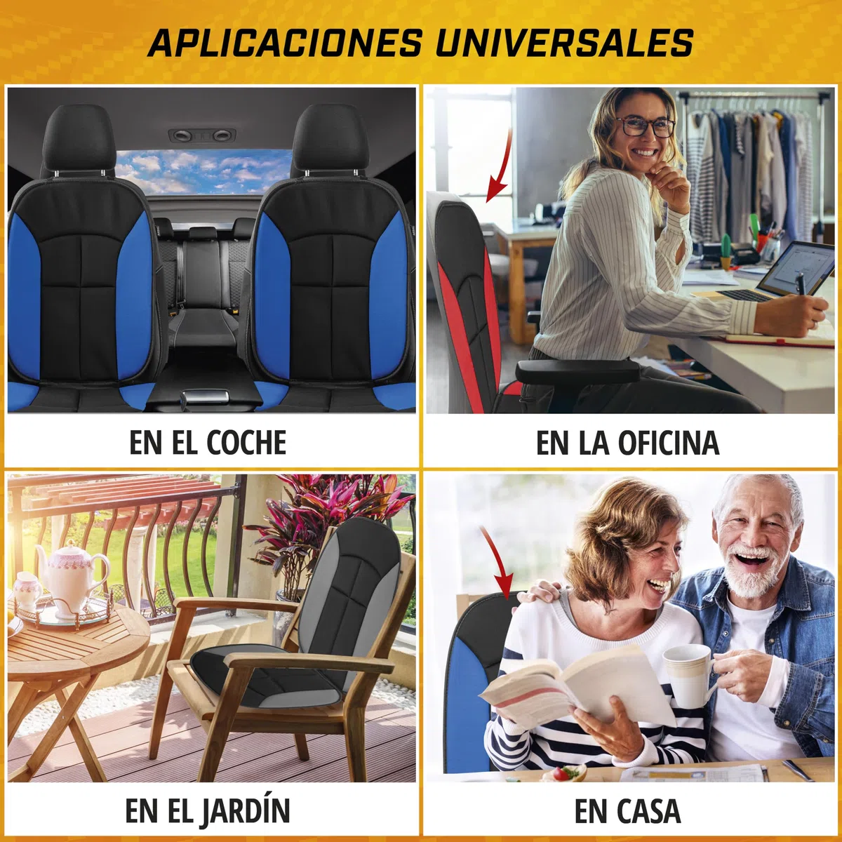 WALSER Funda de asiento para coche Novara universal y almohadilla protectora en negro gris Protector de asiento para coches y camiones 13447