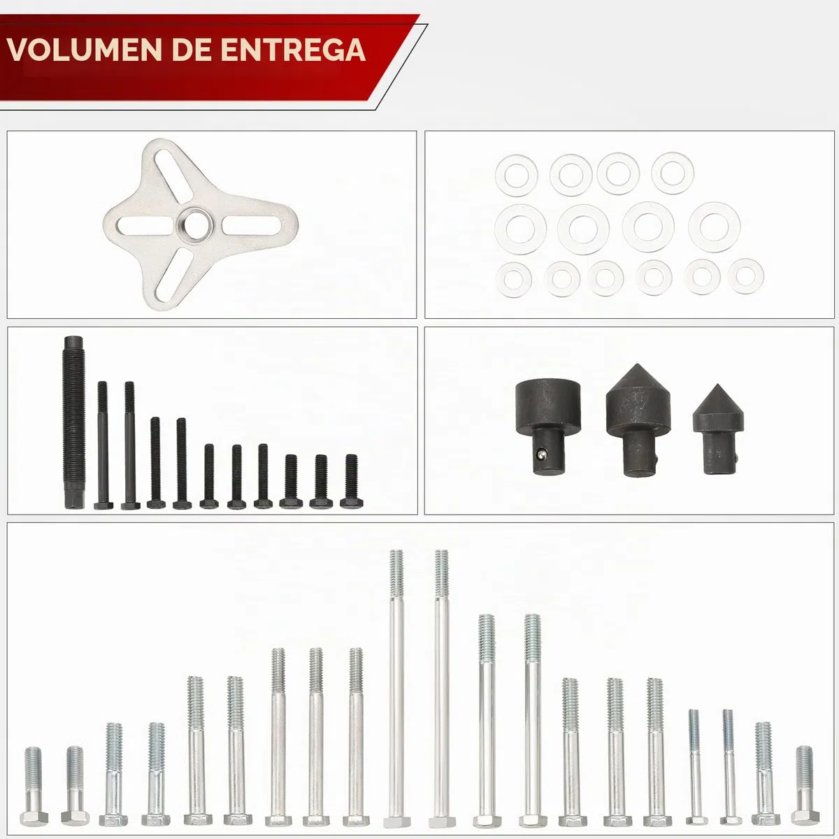 ATPEAM Juego de 46 Piezas Extractor Universal de Volante y Poleas, Extractor de Plato Magnético para Moto, Coches y Motores con Adaptadores de 2 y 3 Brazos