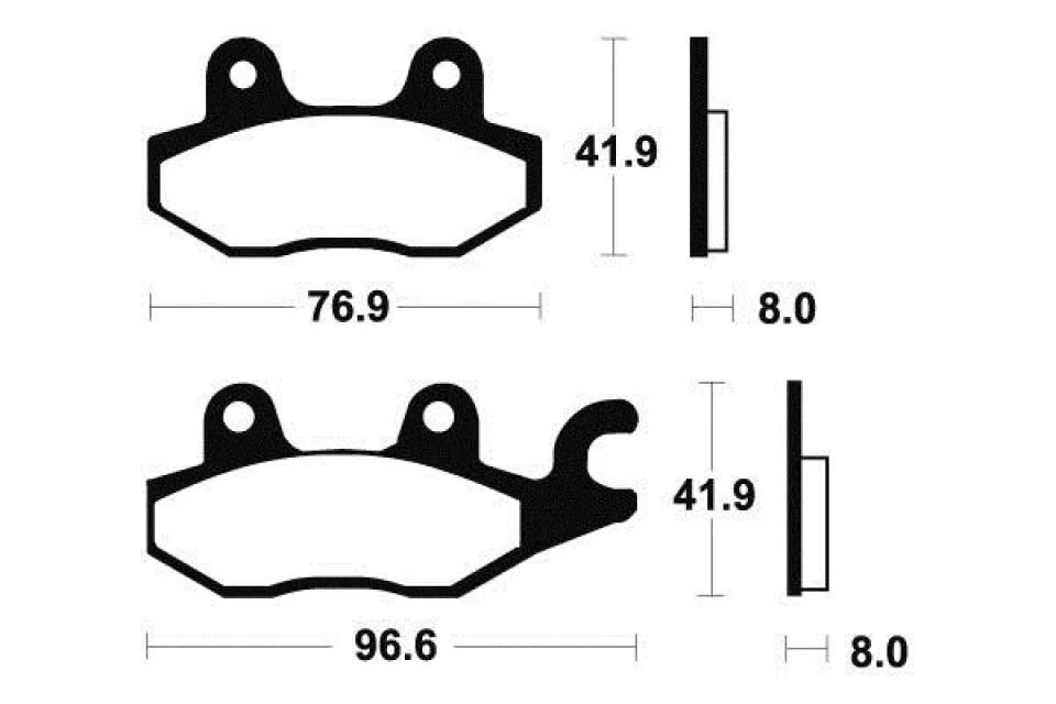 Pastilla de freno Tecnium para scooter Kymco 125 Grand dink 2001-2010 ME138 / DELANTERA / TRASERA A estrenar