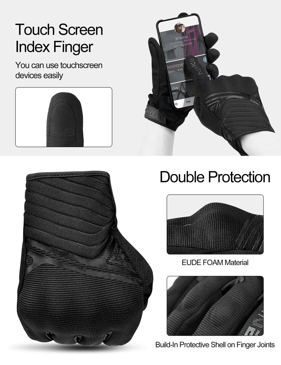 INBIKE Guantes Moto Hombre Protecciones En Nudillos Dedos, Guantes Motorista Motocicleta De Pantallas Táctiles para Moto Carretera Ciudad Bicicleta(IM902)