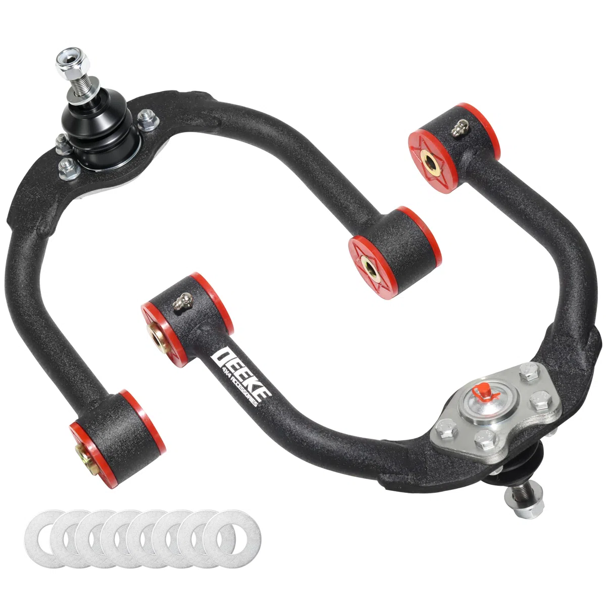 Brazos de control superiores delanteros de elevación de 1 a 4 pulgadas para Grand Cherokee (WK) y Jeep Commander (XK) 2005-2010, brazos de suspensión resistentes con bujes de poliuretano preinstalados