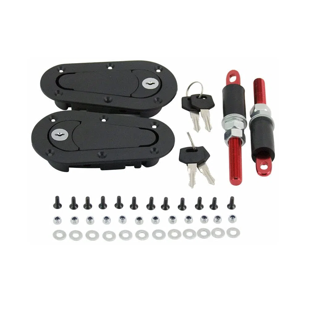 Kit universal de pasador de seguridad para capó de motor de coche, color negro