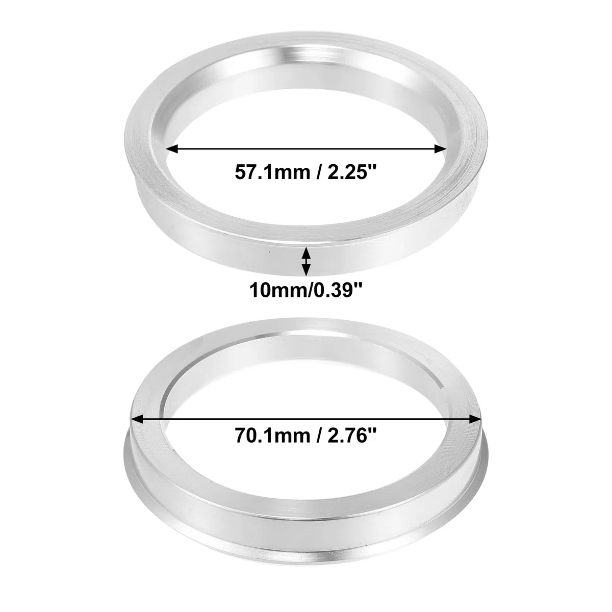X AUTOHAUX 4uds OD 70.1mm Aluminio Aleación Coche Cubo Centrado Anillos 57,1 mm Anillos de Centrales