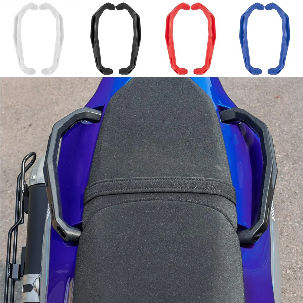 Kit de manija de Barra de Agarre para Pasajero Trasero de Moto, apoyabrazos Lateral, pasamanos Compatible con Ya-maha TENERE700 Tenere 700 Tenere-700 T700 T 700 T-700 2019-2024(Blanco)