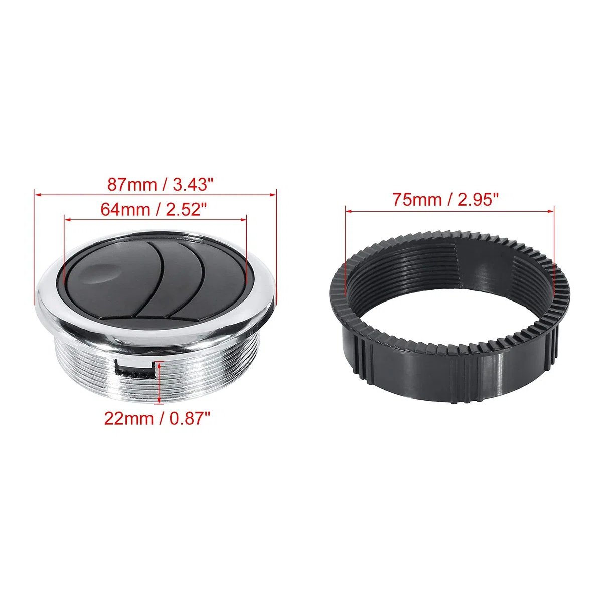Riloer 2 Piezas de Ventilación de Aire Acondicionado de Estilo de Perilla Universal, Salida de Deflector, Salida de Aire de Rejilla, para RV, Autobús, Yate, Barco