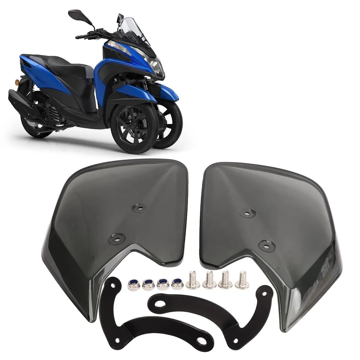 Qqmora 1 par de Protectores de Mano de Motor Ahumado, Protectores de Manillar para Nmax 125/150/155 Xmax 250 300 400, Protección contra el Viento y Frío