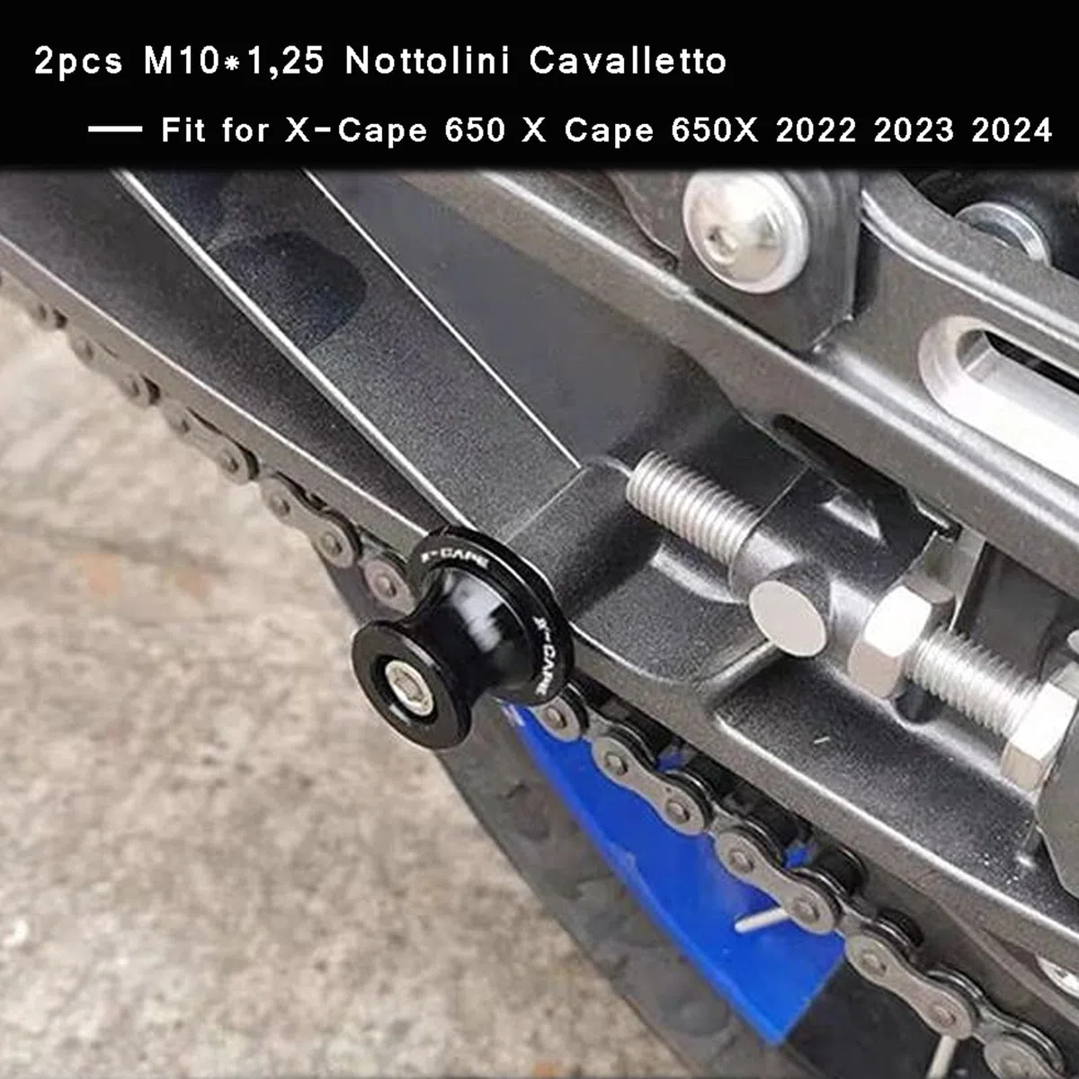 X-Cape 650 Moto M10 Diabolos 10mm Bobine Brazos Oscilantes del Soporte para Morini XCape 650 X 2022 2023 2024 - Negro