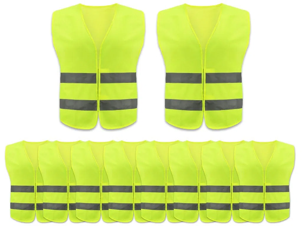 Anlising Chaleco Reflectante, 10PCS Chaleco de Seguridad, Chaleco Reflectante de Seguridad, Chaleco de Seguridad de Alta Visibilidad, Auto Chaleco De Seguridad, para Correr, Conductor, Limpiadores