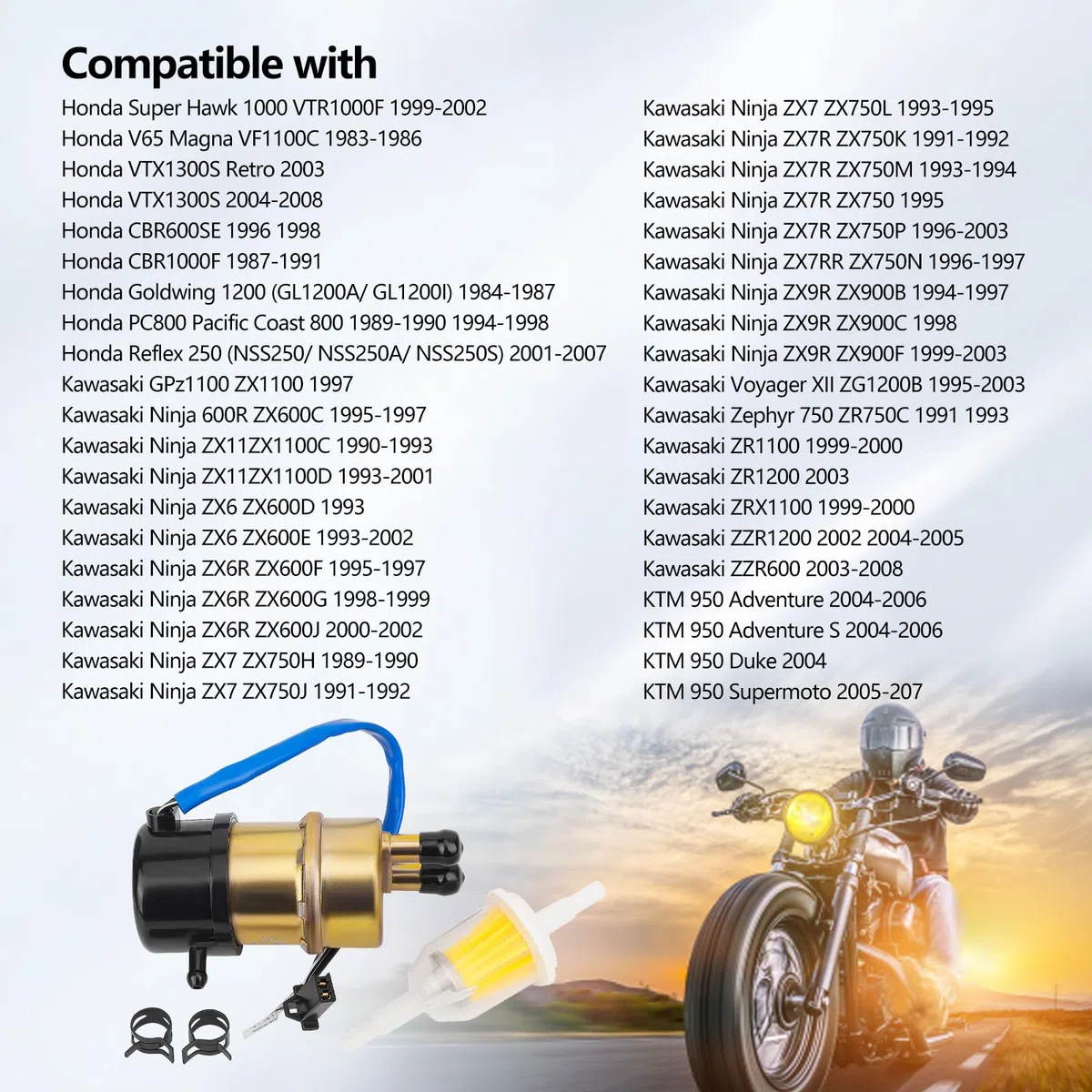 Road Passion Bomba Combustible Gasolina Electrica 12v para Yamaha FZR1000 1987-1988/FZR600R 1998-1999 / TZ250 1996-2001