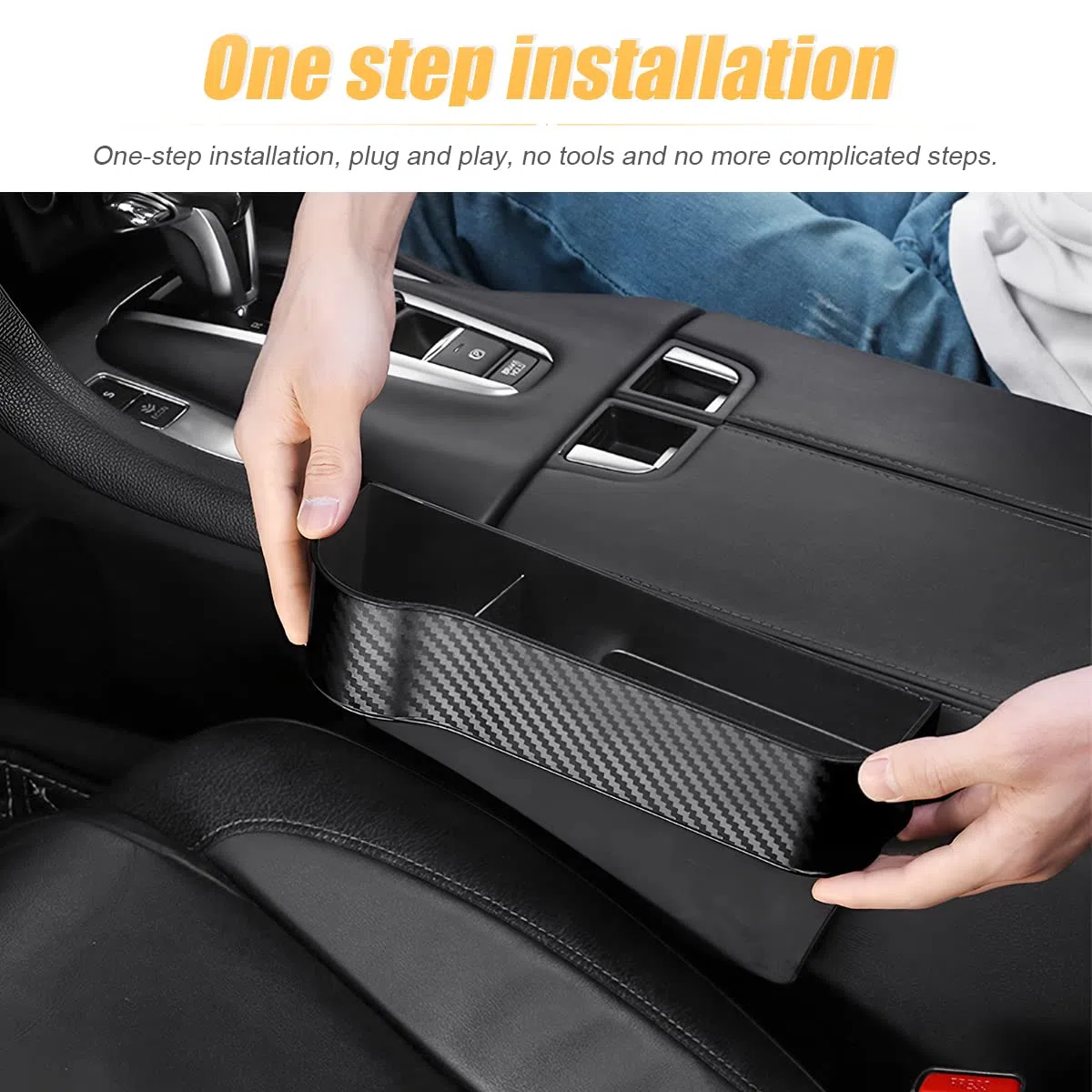 2 Piezas Organizador de Almacenamiento Gap Asiento de Coche, Asiento Universal Auto Gap Organizador Caja, Caja de Almacenamiento de Asiento de Automóvil, para Móviles Llaves(Negro)