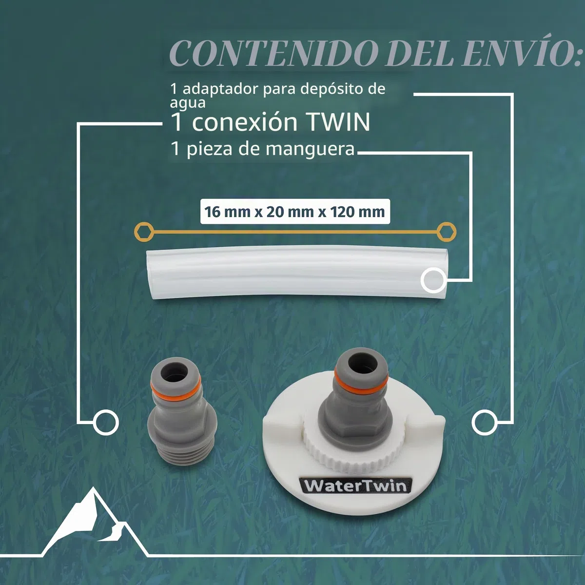 Waterwin, Adaptador de depósito de agua para autocaravana, Accesorio para boquilla de llenado, Tapa AG45 D: 61