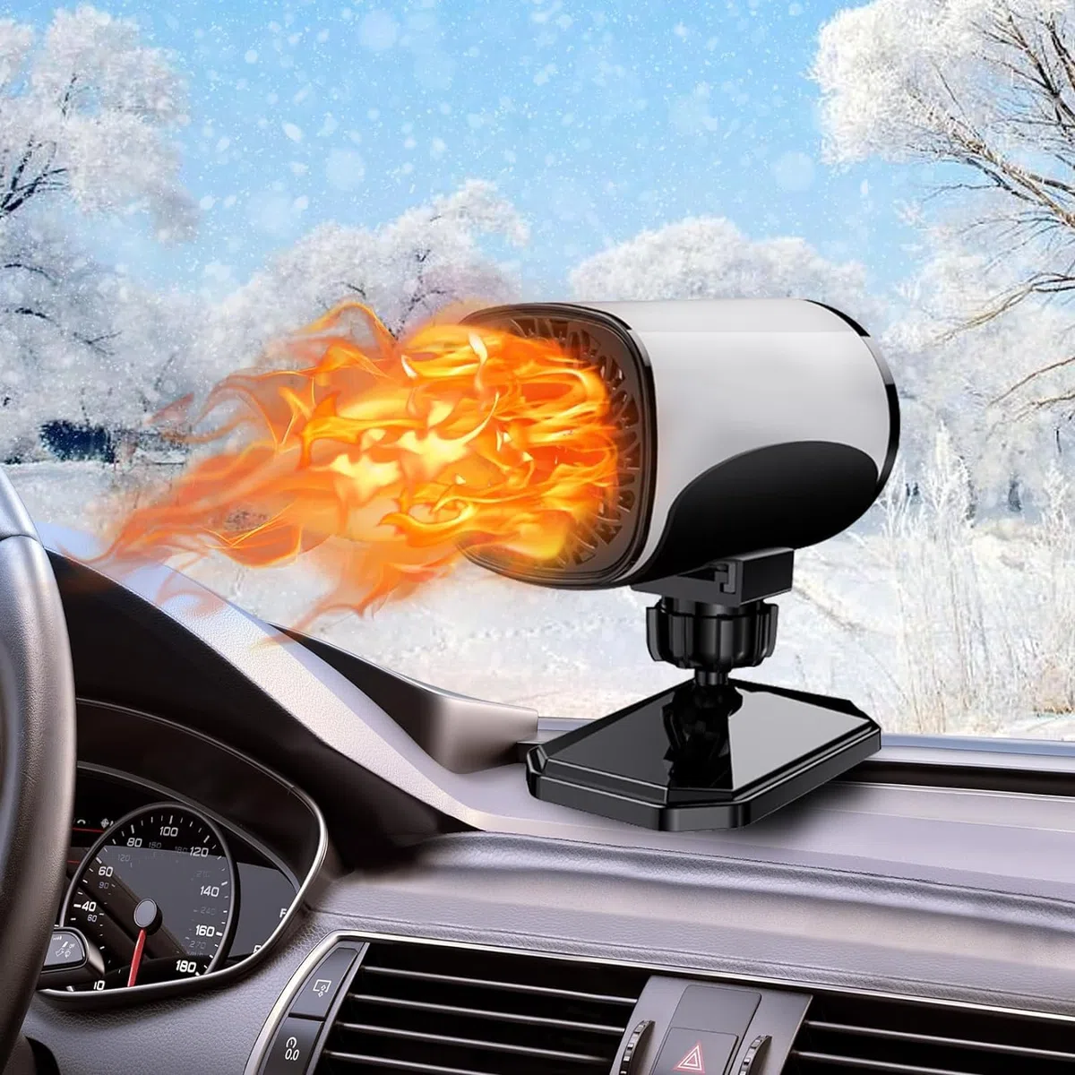 Calentador De Coche,12V,150W,Calentador PortáTil para Coche,Ventilador De RefrigeracióN con Enchufe para Encendedor De Cigarrillos,Base Giratoria De 360 ​​Grados,DesempañAdo,DeshumidificacióN