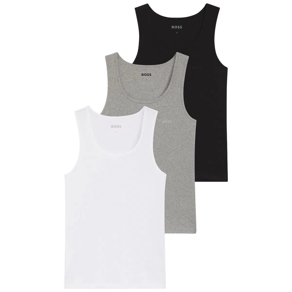 Boss Tanktop3p Ribclassic 10271762 Chaleco Hombre (Pack de 1)