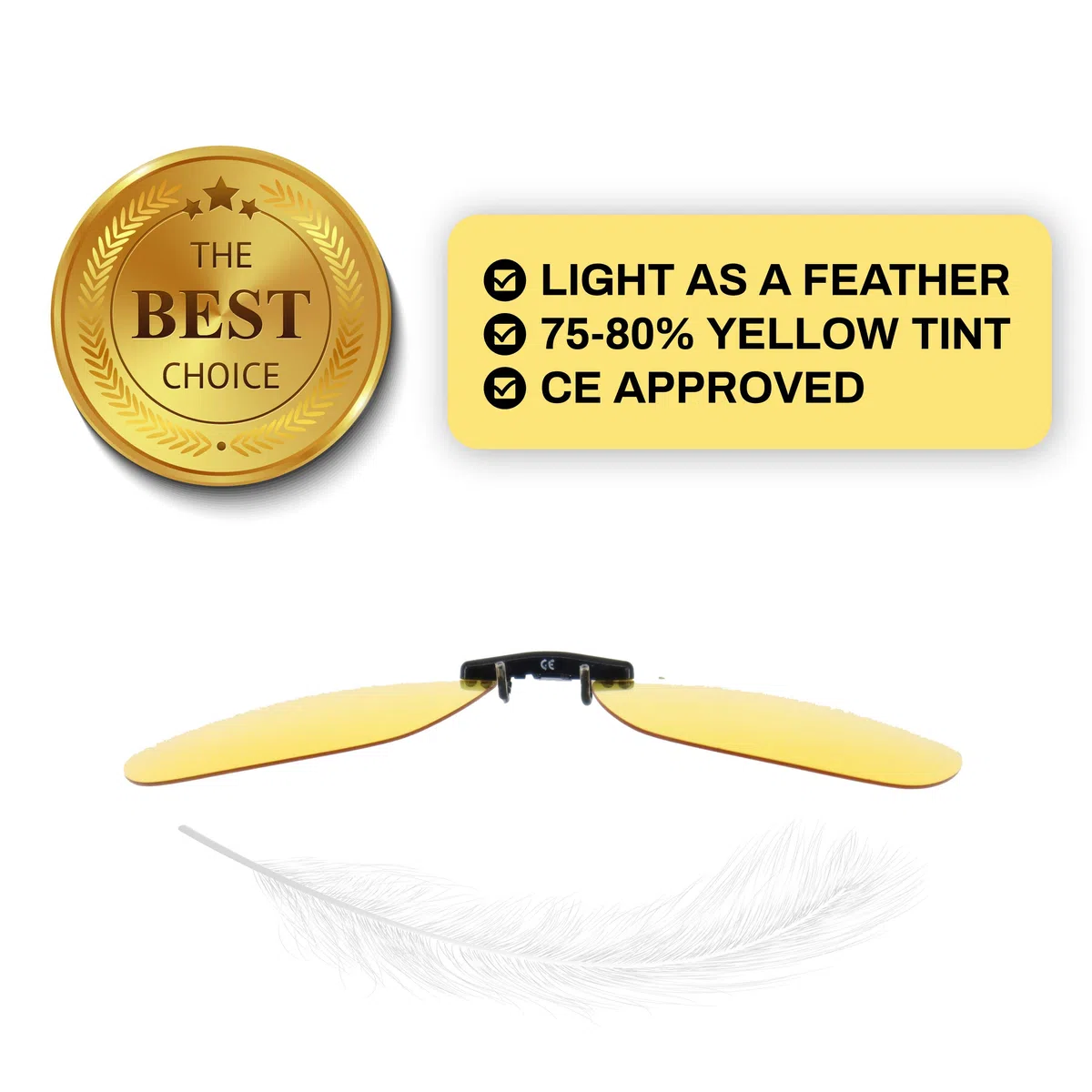 Gafas De Sol Polarizadas Amarillas De Vision Nocturna | Gafas De Clip Abatibles Anti- Deslumbramiento De Metal | Unisex Protección Uv 100% Gafas Para Conducir Para Hombres Y Mujeres