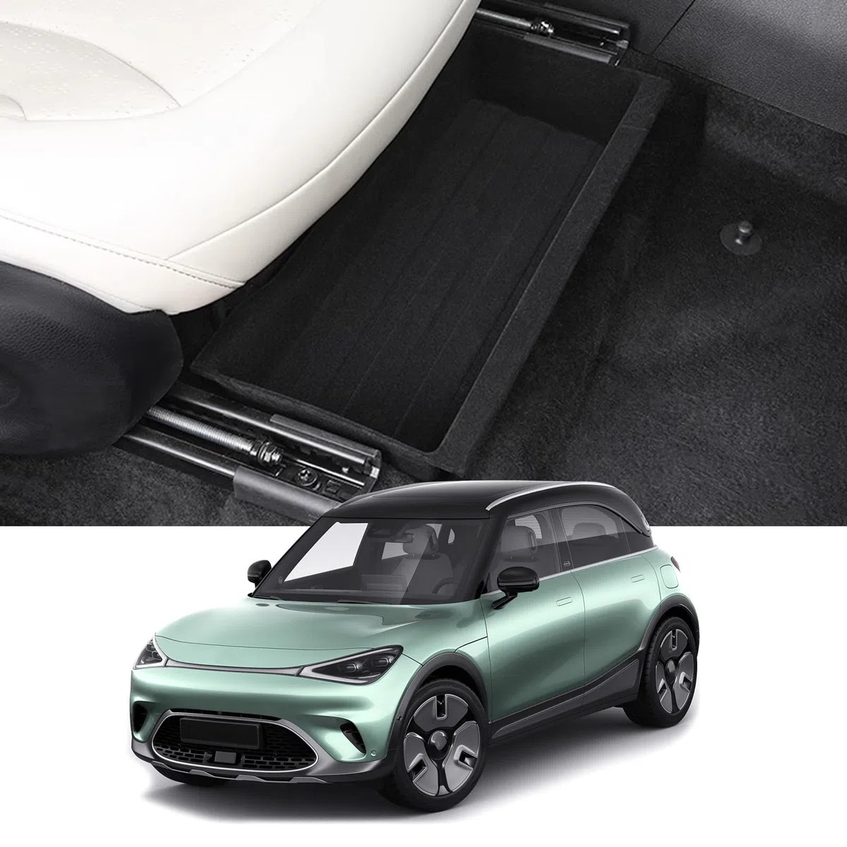 YEE PIN Compatible con 2023 Smart #1 Caja de almacenamiento debajo del asiento consola central Organizador Bandeja para Smart #1 Brabus pro+ Accesorios interiores
