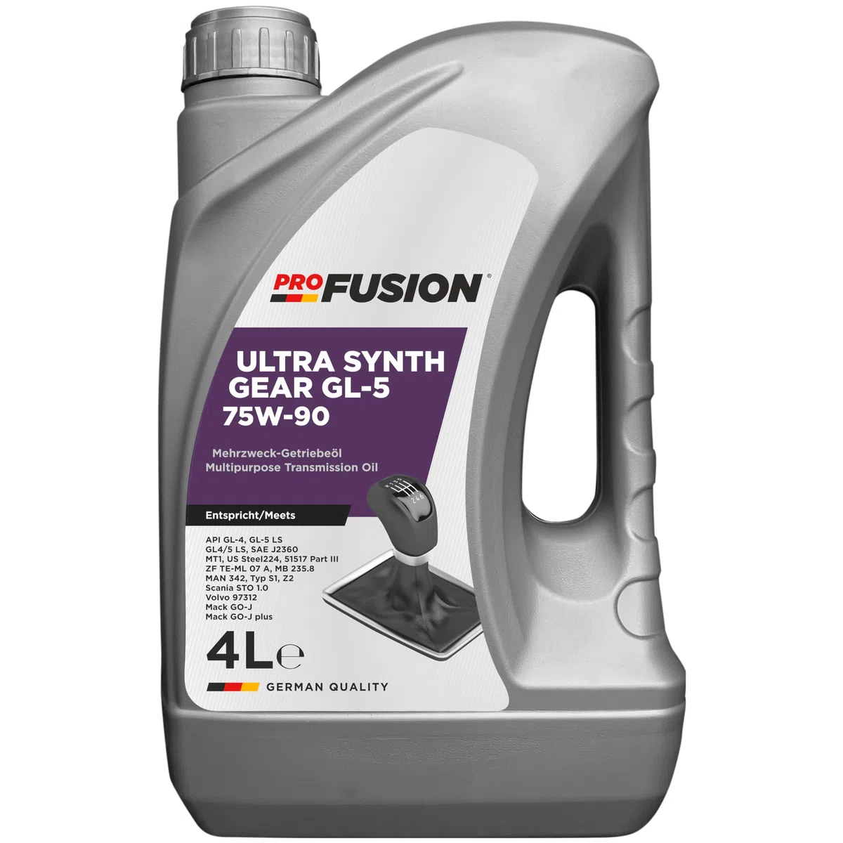 ProFusion 75W-90 4L Ultra Synth Gear GL-5 – Aceite de Transmisión Sintético para Cajas Manuales, Diferenciales y Engranajes Hipoides – API GL-4/GL-5, MB 235.0, ZF TE-ML