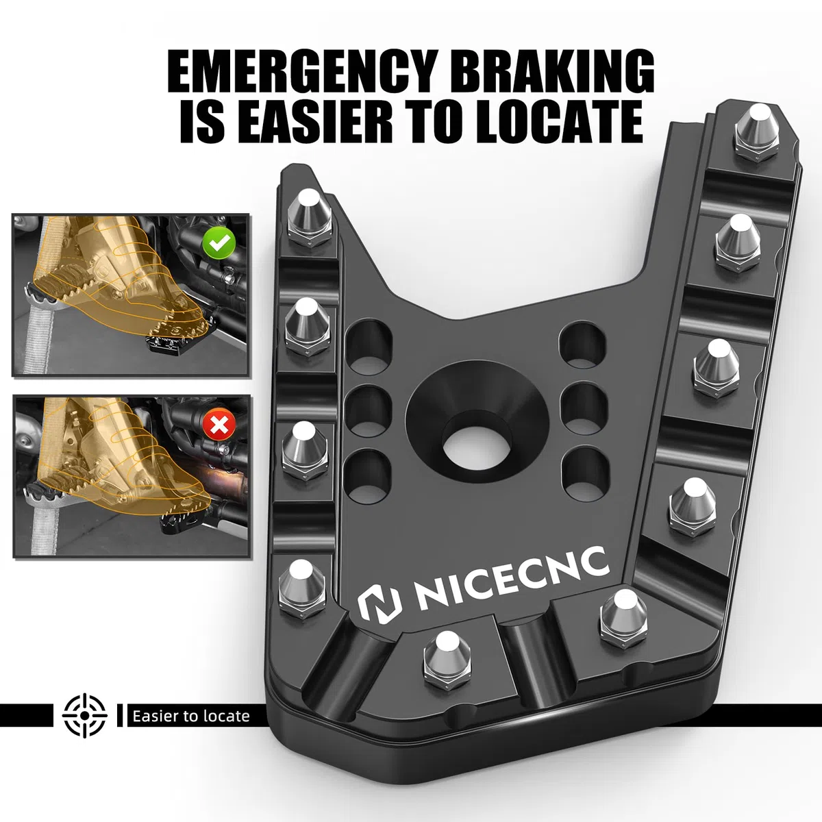 NICECNC Pedal de extensión de palanca de freno de motocicleta compatible con Yamaha Tenere 700/XTZ700 2019 2020 2021 2022 2023 2024, Tenere 700 Rally Edition 2020-2024, color negro